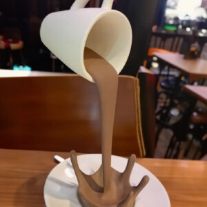 FLOATING COFFEE CUP SCULPTURE